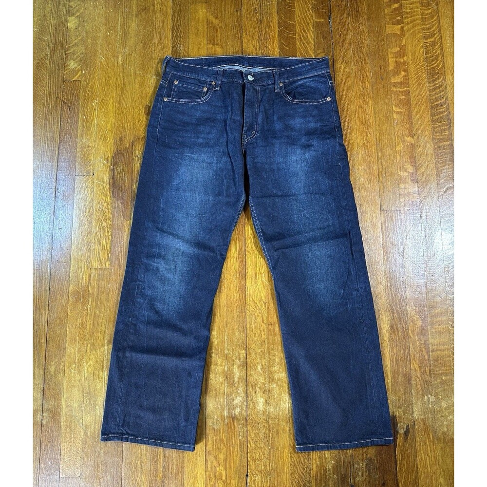Levi's 569 Jeans Men 36x30 Blue Loose Straight Fit Denim Dark Wash Faded